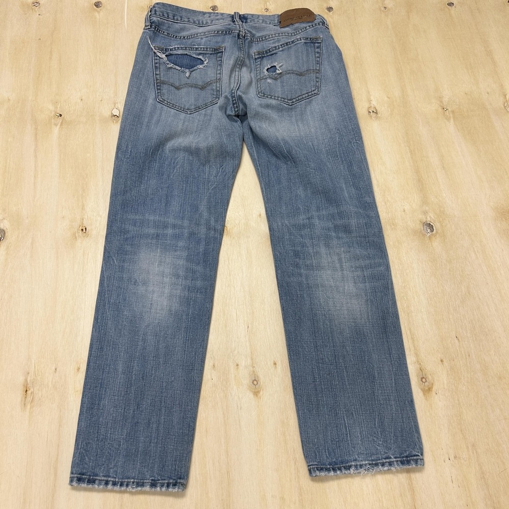 American Eagle Outfitters Jeans Mens 30x30 Medium Wash Denim Straight Distressed - Picture 4 of 11